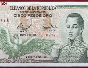 5 Pesos Oro jan. 1980  P 406-f  UNC