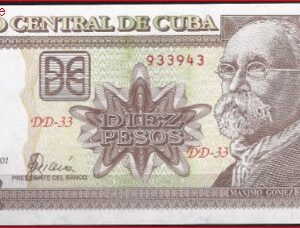 10 Pesos 2001  P 117-d  UNC