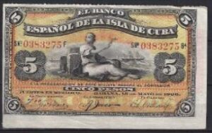5 pesos 1896  P 48-b  aUNC