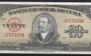 20 Pesos 1958  P 80-b  PR/XF+