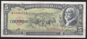 5 pesos 1960  P 91-c  aUNC