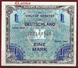 1 mark P192-B 1944 aUNC