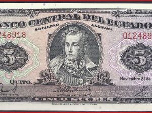 5 Sucres nov. 1988  P 113-d Serie IE  UNC-