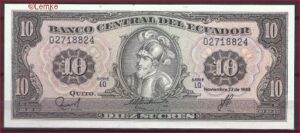 10 Sucres Nov. 1988  P 121-b Serie LQ  UNC