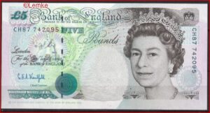 5 pound P382-B 1991/1998 UNC