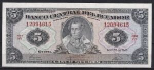 5 sucres april 1983  P 108-b2  Serie HY  UNC