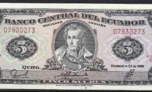 5 sucres nov. 1988  P 113-d Serie IC  UNC