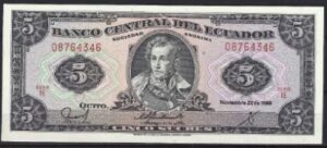 5 sucres nov. 1988  P 120A Serie IE  UNC