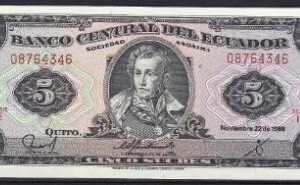 5 sucres nov. 1988  P 120A Serie IE  UNC