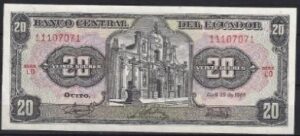 20 sucres april 1986  P 121A-a Serie LO  UNC