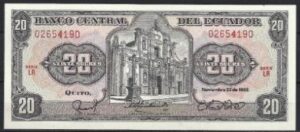 20 sucres nov. 1988  P 121A-a Serie LR  UNC