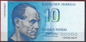 10 markkaa P113-a 1986 UNC