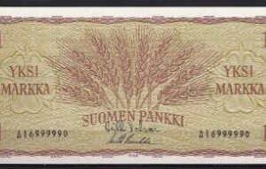 1 markka P98-a 1963 UNC