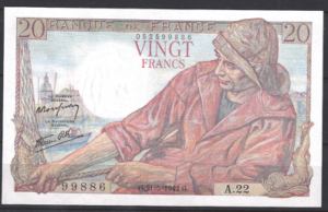20 franc P100-a1 1942L aUNC