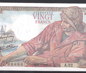 20 franc  P100-a1  1942L  aUNC