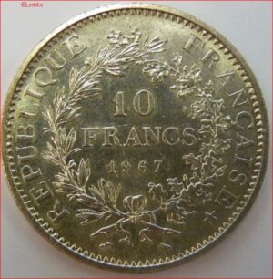 KM 932  10 Francs 1967  UNC