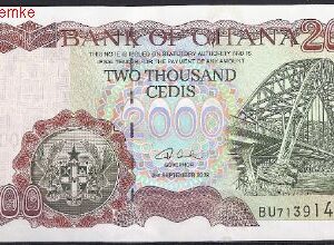 2.000 Cedis 2-9-2002  P 33-g  UNC