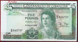 5 pound  P21-B  1988  UNC