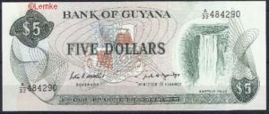 5 dollars 1989  P 22-e  UNC