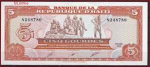 5 Gourdes 1989  P 255  UNC