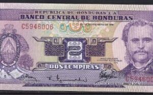 2 lempiras 1976  P 61  UNC