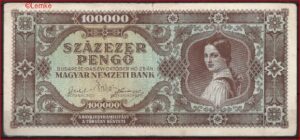 100000 pengo  P121-a  1945  ZFr+