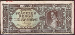 100000 pengo  P121-a  1945  Fr/ZFr