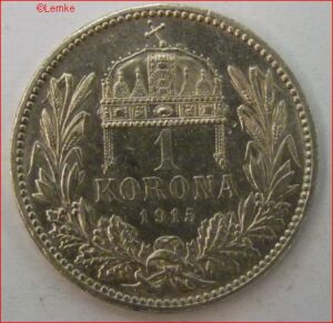 KM 492  1 Korona 1915  PR/XF+