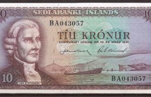 10 kronur  P42-2  1961  UNC