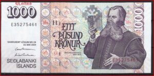 1000 kronur  P59-3  2001  UNC