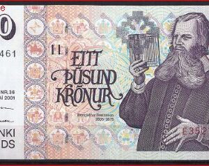 1000 kronur  P59-3  2001  UNC