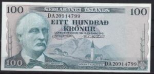 100 kronur  P44-a4  1961  UNC