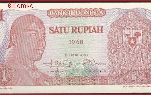 1 Rupiah 1968  P 102-a  UNC