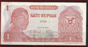 1 Rupiah 1968 P 102-a PR/XF