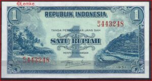 1 Rupiah 1953 P 40 aUNC