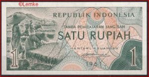 1 Rupiah 1961 P 78 UNC