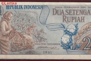 2 1/2 Rupiah 1961  P 79  PR/XF