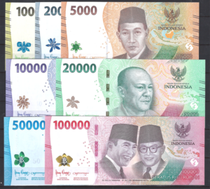 1.000 t/m 100.000 Rupiah 2022  P W162-W168  UNC