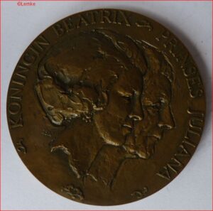 Penning Abdicatie/inhuldiging Koningin Beatrix 1980