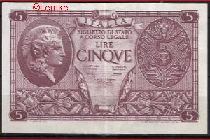 5 lire  P31-c  1944  aUNC
