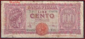 100 lire  P75-a  1943  Fr