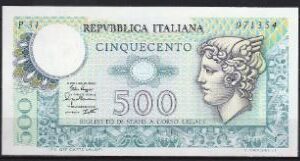 500 lire  P94-a 1974  UNC
