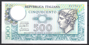 500 lire  P95  1976  UNC
