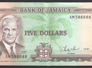 5 Dollars 1-9-1987  P 70-b  PR/XF