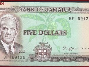 5 Dollars 1-5-1989  P 70-c  UNC