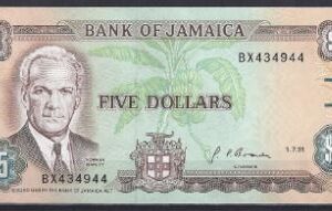 5 Dollars 1-7-1991  P 70-d  UNC