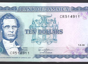 10 Dollars 1-8-1989  P 71-c  PR/XF