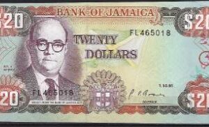 20 dollars 1-10-1991  P 72-d  UNC