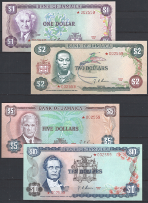 1, 2, 5 en 10 Dollars 1976  Set CS 1  UNC