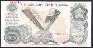2.000.000 dinara  P100  1989  UNC